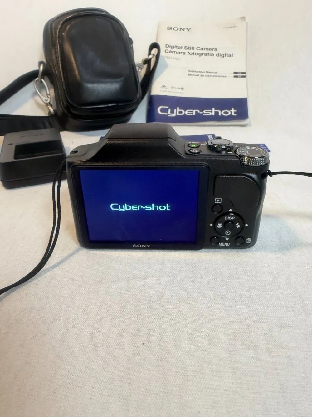Sony Cyber-shot DSC-H20 Digital Camera Black 10.1MP 10x Zoom Bundle Case Memory